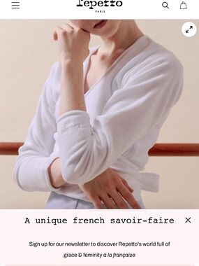 Repetto White Polar Fleece Wrap Ballet Top